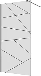 Ceruttispa Душевое ограждение Pick T120 профиль хром стекло матовое/прозрачное с рисунком – фотография-1