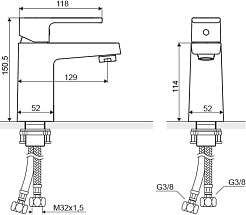 Excellent Смеситель Square ARAC.1501CR для раковины – фотография-3