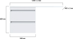 Vivon Тумба с раковиной под стиральную машину Donna 120L подвесная белый глянец эмаль – фотография-13