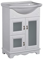 Bas Тумба под раковину Варна 60 белый, вставки стекло