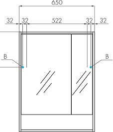 Акватон Зеркальный шкаф Рико 65 белый, ясень фабрик – фотография-3