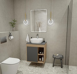 Teymi Тумба с раковиной Nura 60 дуб эврика/графит матовый T60529 раковина T50207 – фотография-2