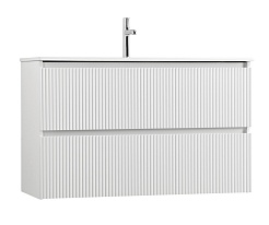 BelBagno Тумба с раковиной Uno mini 100 подвесная Bianco Opaco с раковиной BB-8099-3-100 – фотография-12