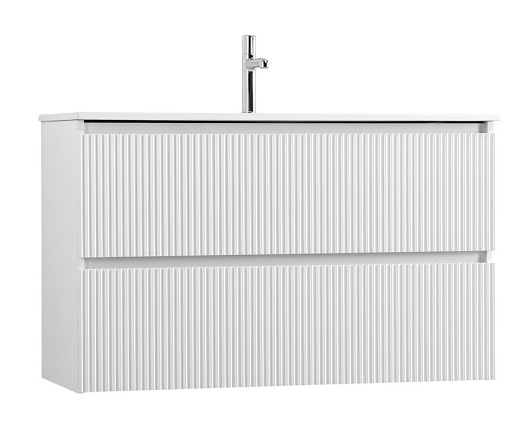 BelBagno Тумба с раковиной Uno mini 100 подвесная Bianco Opaco с раковиной BB-8099-3-100 – фотография-12