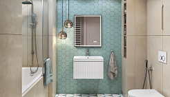 Velvex Тумба с раковиной Compo 60.1Y белый глянец – фотография-6