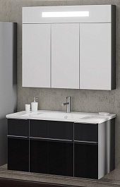  Мебель для ванной Кристалл 90 титан/чёрный – фотография-1
