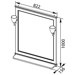 Aquanet Зеркало Валенса 80 белый краколет/золото (182650) – фотография-2