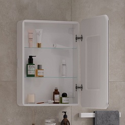 Equil Зеркальный шкаф Soldi 60 R белый софт – фотография-5