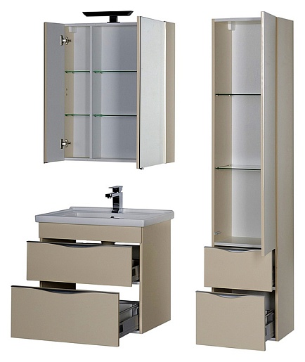 Aquanet Тумба с раковиной "Эвора 70" сливочная – картинка-7