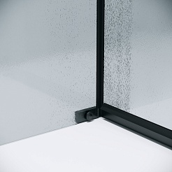 Grossman Боковая стенка Pragma 80x195 профиль черный матовый стекло шиншилла – фотография-7