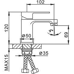 Frap Смеситель для раковины H42 F1042 черный/хром – фотография-3