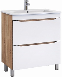 Vigo Тумба с раковиной Grani 750-0-2 белая/дуб сонома – фотография-1