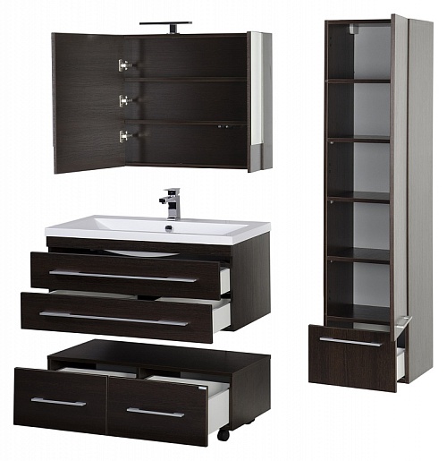 Aquanet Тумба подкатная "Нота 100" венге – картинка-9