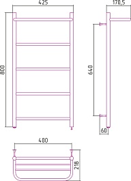 Стилье Полотенцесушитель электрический Формат 30 П 800х400 – фотография-2