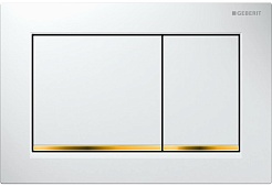 Geberit Кнопка смыва Omega 30 115.080.KK.1 белая, золото – фотография-1