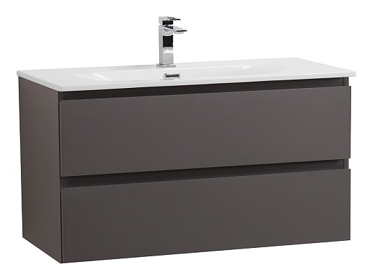 BelBagno Тумба с раковиной Kraft 100 подвесная Темно-Серый матовый с раковиной BB-8099-100 – фото-1