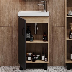 Onika Мебель для ванной Тимбер 45 L серая матовая/дуб сонома – фотография-8