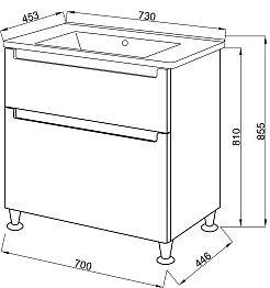 Ceruttispa Мебель для ванной Пьемонт 70 с зеркальным шкафом – фотография-4