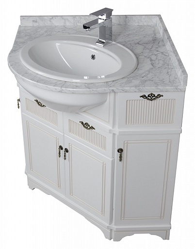 Aquanet Мебель для ванной "Луис 70" угловая белая (167691) – фотография-4