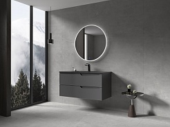 Parly Тумба с раковиной Rhea 60 подвесная серая матовая – фотография-9