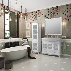 Opadiris Шкаф-пенал для ванной Омега 45 L белый матовый – фотография-3