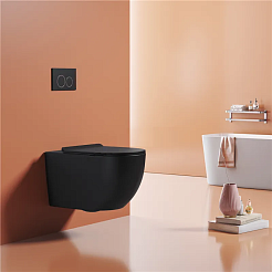 Ceruttispa Унитаз подвесной Oglio Aria MB CT9239 черный матовый – фотография-12