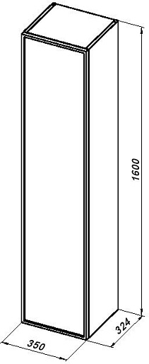 Aquanet Шкаф пенал Арт 35 подвесной белый матовый – фотография-8