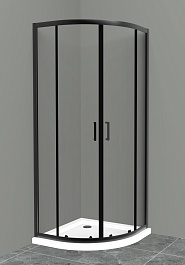 BelBagno Душевой уголок Uno 90/90 UNO-195-R-2-90-C-NERO стекло прозрачное – фотография-1