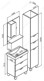 Бриклаер Зеркальный шкаф Токио 60 R – фотография-4