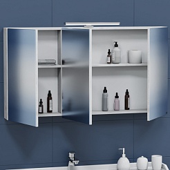 СанТа Зеркальный шкаф Марс 120 светлое дерево – фотография-4