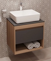 Teymi Тумба с раковиной Ritta 55 дуб эврика/графит матовый подвесная T60523 раковина T50302