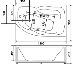 BellSan Акриловая ванна Сати 150x96 L – фотография-4
