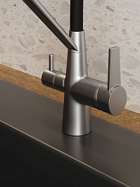 Teymi Смеситель для кухни Solli T10272 сатин/черный – фотография-8