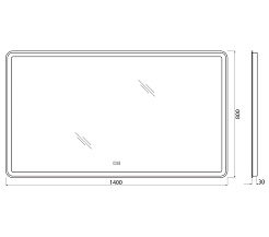 BelBagno Зеркало SPC-MAR-1400-800-LED-TCH-WARM – фотография-10