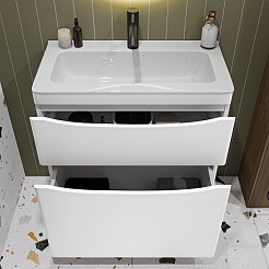 Vivon Тумба с раковиной Ostin 70 напольная белая матовая – фотография-5