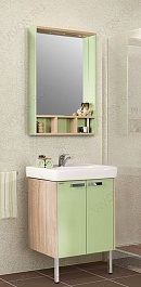 Акватон Тумба с раковиной Йорк 60 салатовый/дуб сонома – фотография-2