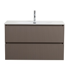 BelBagno Тумба с раковиной Uno mini 100 подвесная Бежевый матовый с раковиной BB-8099-3-100 – фотография-2