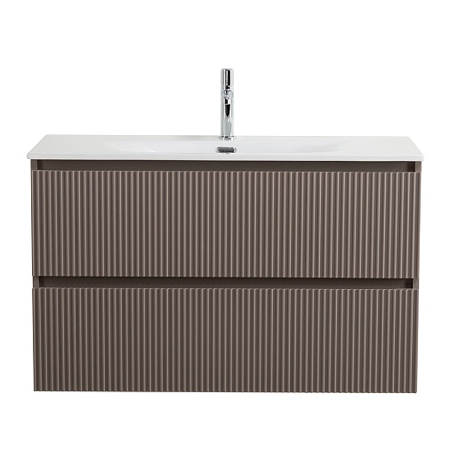 BelBagno Тумба с раковиной Uno mini 100 подвесная Бежевый матовый с раковиной BB-8099-3-100 – фотография-2