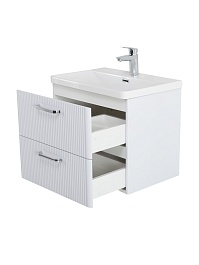 BelBagno Тумба с раковиной Due 50 подвесная Белый металлик ручки Хром полированный – фотография-2