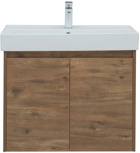 Aquanet Тумба с раковиной Nova Lite 75 2 дверцы подвесная дуб рустикальный – картинка-3