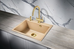 Milacio Мойка кухонная Murcia 60 Cuarzo бежевая – фотография-3