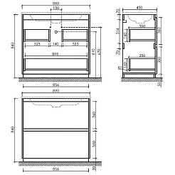Sancos Тумба с раковиной Libra Floor 90 дуб чарльстон раковина Element 91 CN7002 – фотография-5