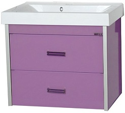 Misty Тумба с раковиной Джулия QVATRO 65 подвесная сиреневая – фотография-1