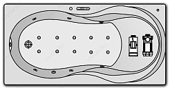 Kolpa San  Комплект гидро-аэромассажа Kolpa San Vanessa Luxus (подсветка, дезинфекция, массаж: боковой, аэромассаж) – фотография-1