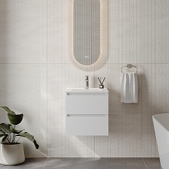 Teymi Тумба с раковиной Laina 50 подвесная белая матовая – фотография-14