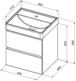 Aquanet Мебель для ванной Вега 50 подвесная белая глянцевая – фотография-26