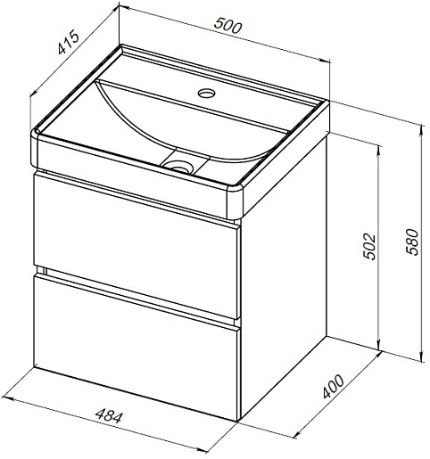 Aquanet Мебель для ванной Вега 50 подвесная белая глянцевая – фотография-26