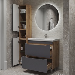 Vigo Мебель для ванной Wave 800-0-2 дуб золотой – фотография-3