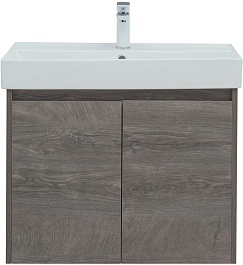 Aquanet Тумба под раковину Nova Lite 75 2 дверцы подвесная дуб рошелье – фотография-3