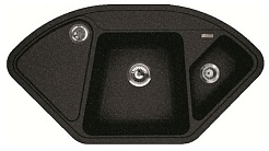 Florentina Мойка гранитная Капри угловая черный – фотография-1